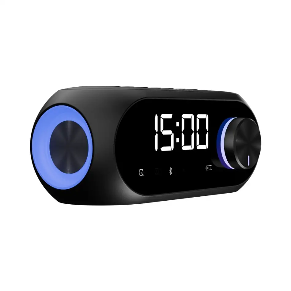 Asonıc As-w6, Siyah, 5w, Usb, Aux, Bluetooth,  Kablosuz, Taşınabilir, 1200mah Batarya, Alarmlı Saat, Derece Ve Speaker