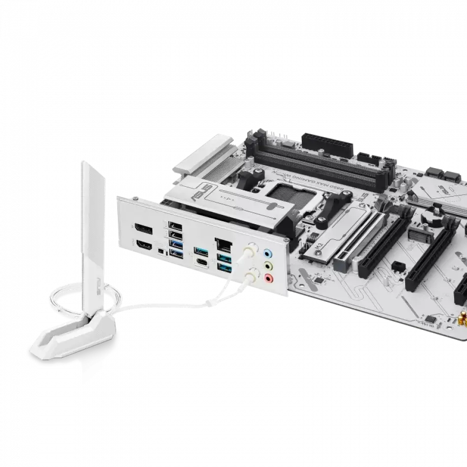 Asus B850 Max Gamıng Wıfı 7 Amd Am5 Ddr5 Anakart Beyaz