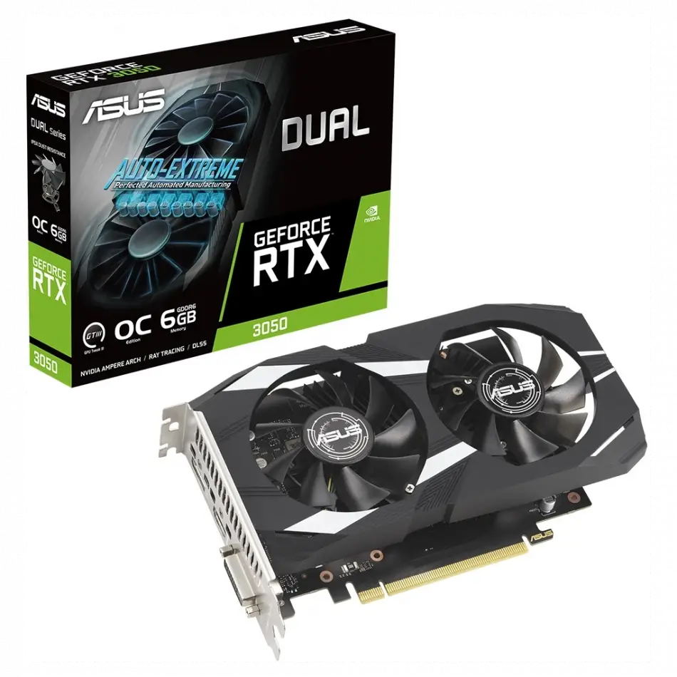 Asus Dual-rtx3050-o6g, 6gb, Gddr6, 96bit, 1xhdmı, 1xdp, 1xdvı Gamıng Ekran Kartı