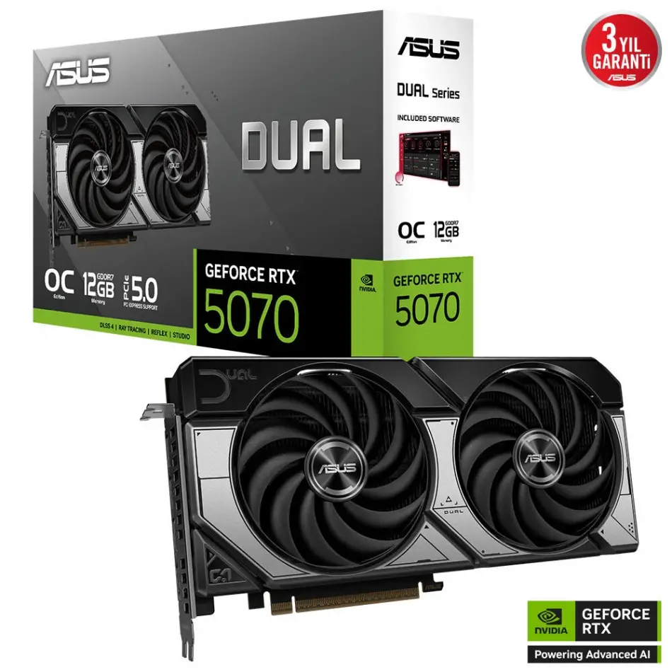 Asus Dual-rtx5070-o12g 192bıt Gamıng Vga