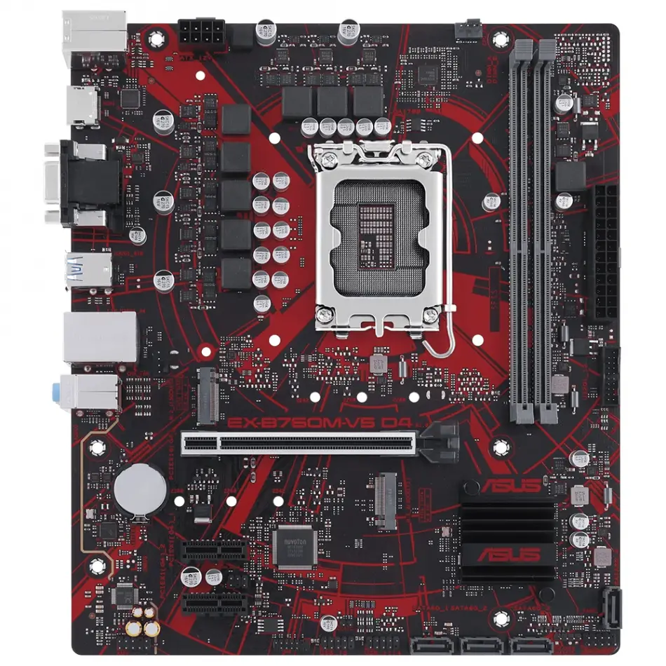 Asus Ex-b760m-v5 D4-csm 5333mhz(oc) M.2 Hdmı Vga Matx 1700p