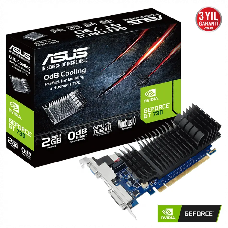 Asus Gt710-sl-2gd5-brk-evo 2gb Ddr5 64bit  1xd-sub 1xhdmı 1xdvı