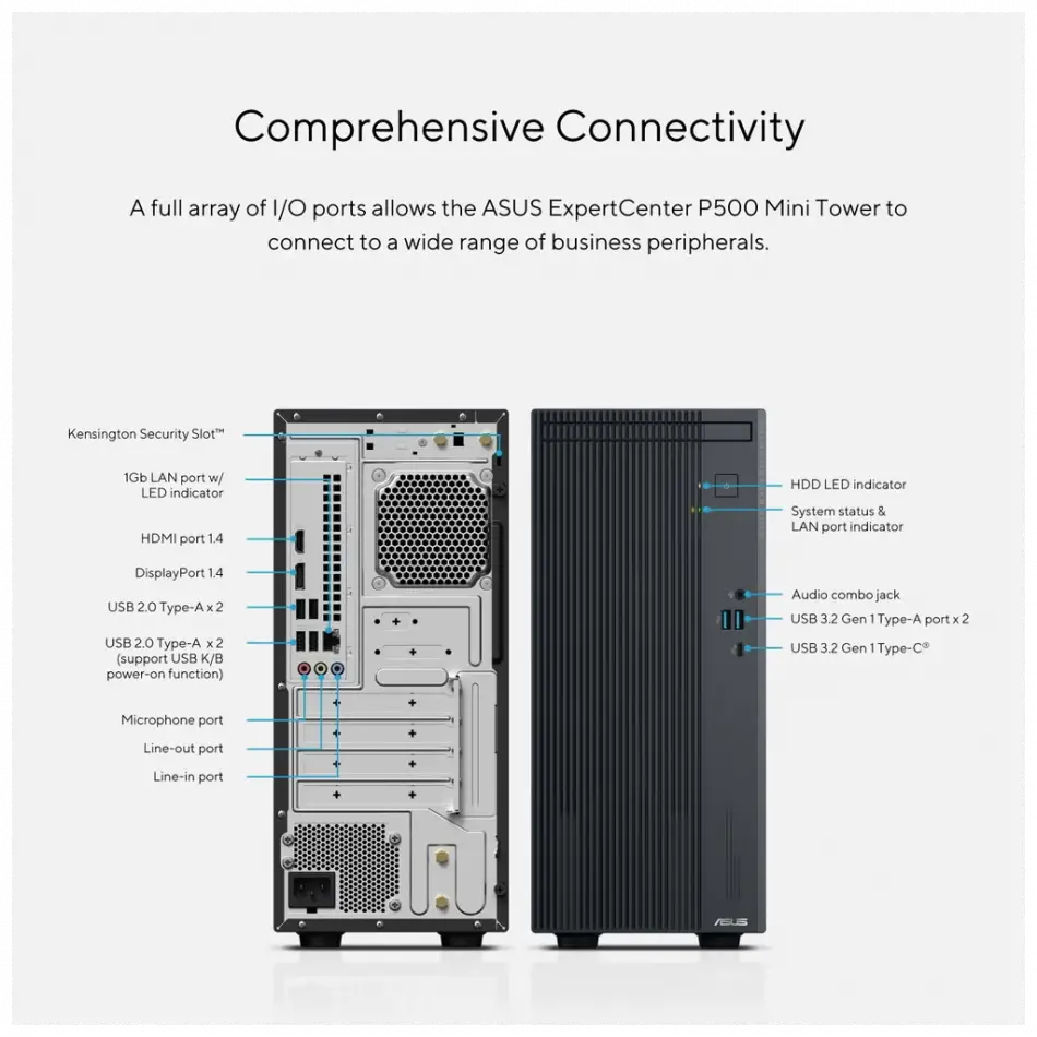 Asus P500mv-c724016512b0d Expertcenter P500, Core 7 240h, 16gb Ddr5 Ram, 512gb Ssd, Paylaşımlı Ekran Kartı, Freedos, Mini Kule Pc