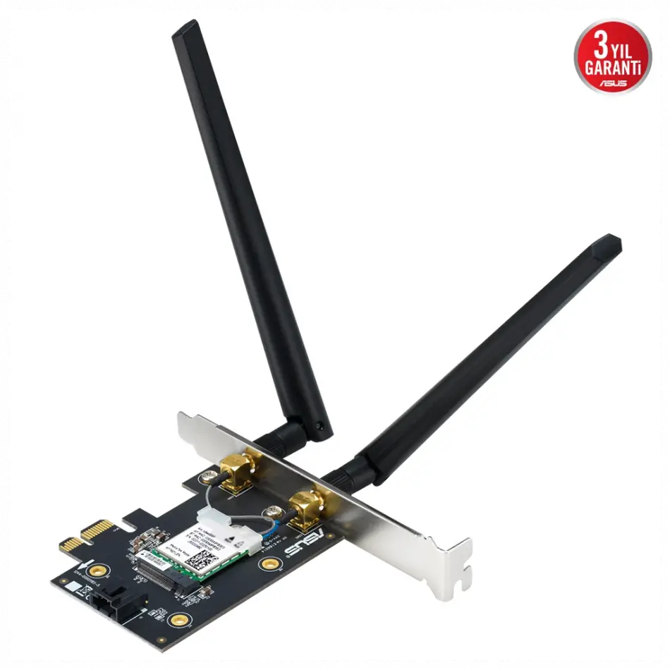 Asus Pce-be6500, Be6500, 2xanten, 6500mbps, Tri-bant, 6ghz Wifi 7, Bluetooth V5.4, Wpa3, Pcı-express X1, Pcıe Adapter