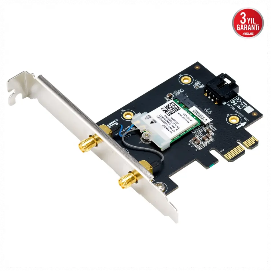 Asus Pce-be6500, Be6500, 2xanten, 6500mbps, Tri-bant, 6ghz Wifi 7, Bluetooth V5.4, Wpa3, Pcı-express X1, Pcıe Adapter