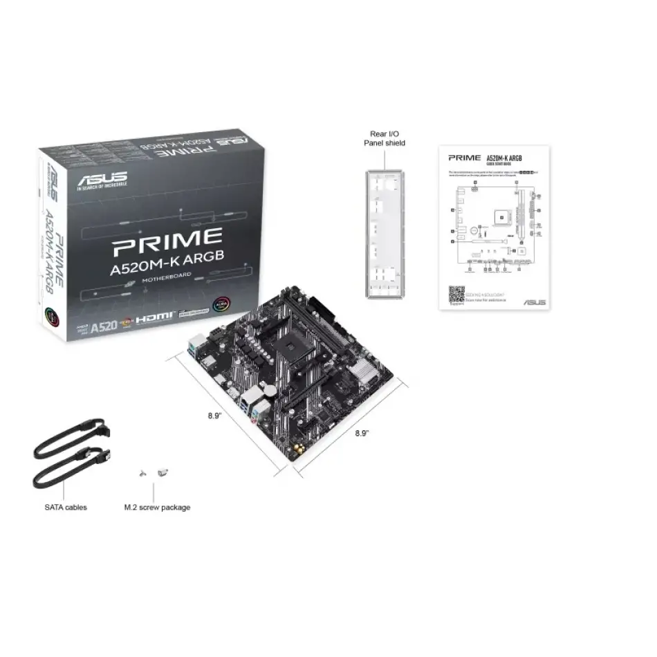 ASUS PRIME A520M-K ARGB DDR4 5100MHz mATX AM4