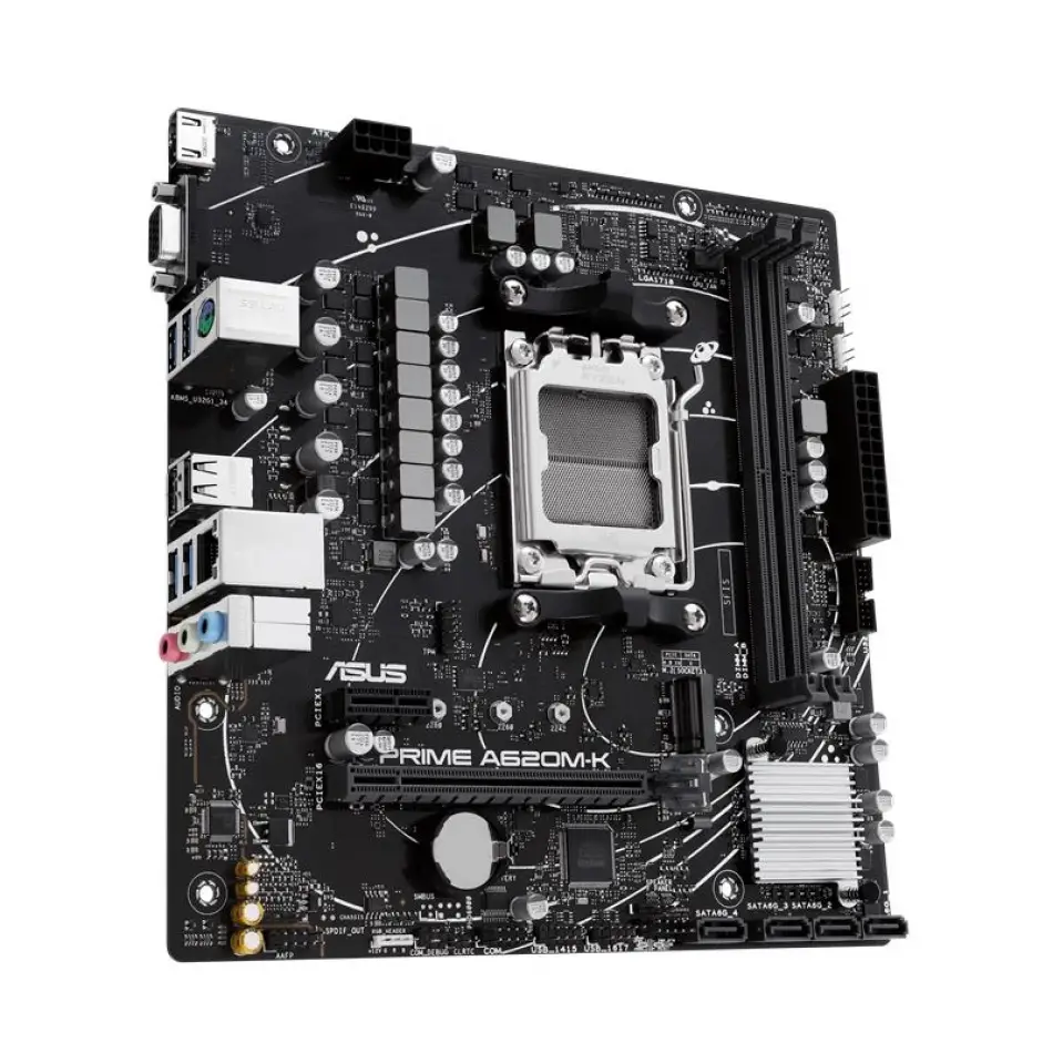 Asus Prıme A620m-k Ddr5 6400mhz 1xvga 1xhdmı 1xm.2 Usb 3.2 Matx Am5 (amd Am5 9000/8000/7000 Serileri İle Uyumlu)