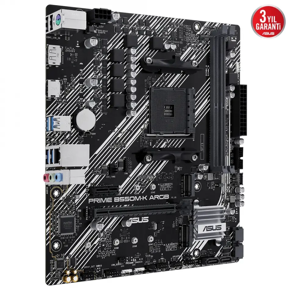 Asus Prıme B550m-k Argb Ddr4 5100mhz Matx M.2 Amd Hdmı Dp Am4