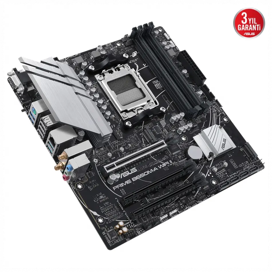 Asus Prıme B650m-a Wıfı Iı, 4xddr5, 2x M.2, D-sub, Hdmı, Dp, Wi-fi 6, Bluetooth V5.2, Am5 Soket Gamıng Anakart