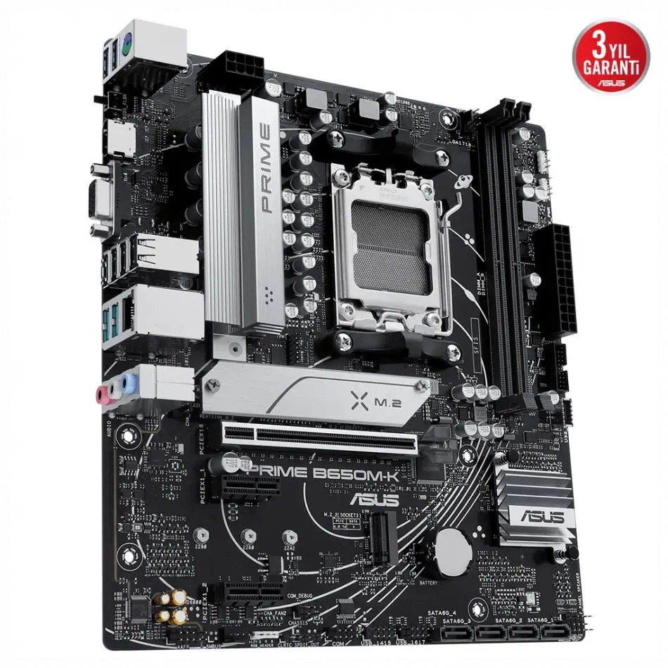 Asus Prıme B650m-k, 2xddr5, 2x M.2, D-sub, Hdmı, Am5 Soket Anakart