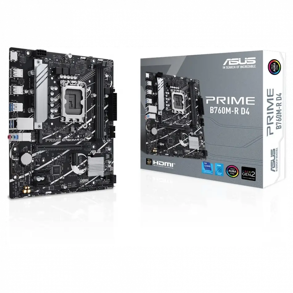 Asus Prıme B760m-r D4, 2xddr4, 2x M.2, Hdmı, 12-13-14.nesil, Lga1700 Soket, Anakart
