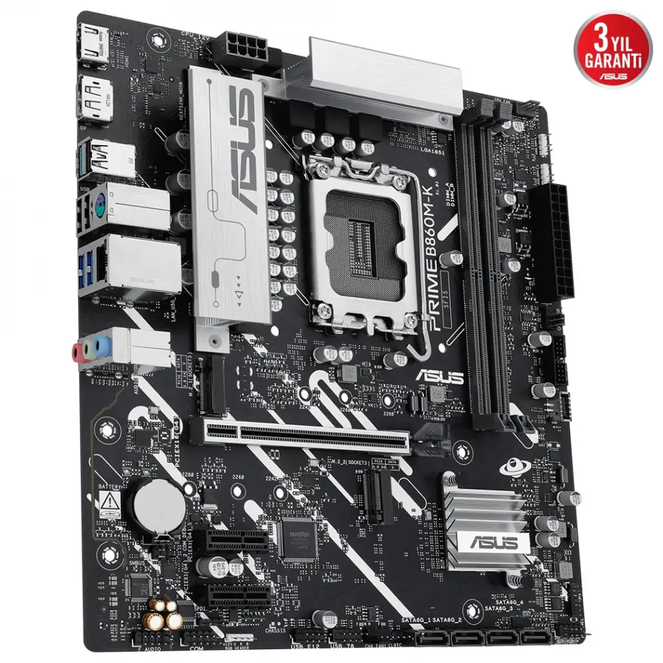 Asus Prıme B860m-k Soket 1851p Ddr5 Dp/hdmı Sata3 Usb3.2 Matx Anakart