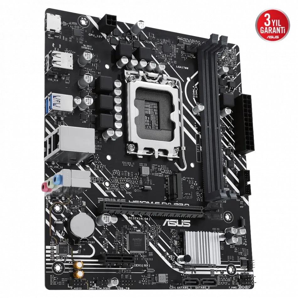 Asus Prıme H610m-f D4 R2.0-sı, 2xddr4, M.2, Hdmı, 12-13.14.nesil, Lga1700 Soket, Anakart (bulk)