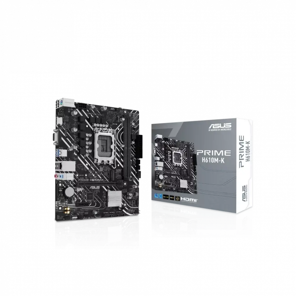 Asus Prıme H610m-k, 2xddr5, M.2, D-sub, Hdmı, 12-13.14.nesil, Lga1700 Soket, Anakart