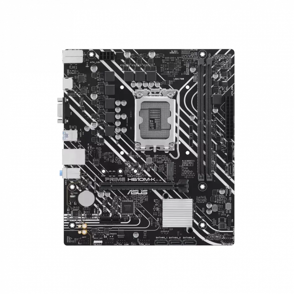 Asus Prıme H610m-k, 2xddr5, M.2, D-sub, Hdmı, 12-13.14.nesil, Lga1700 Soket, Anakart