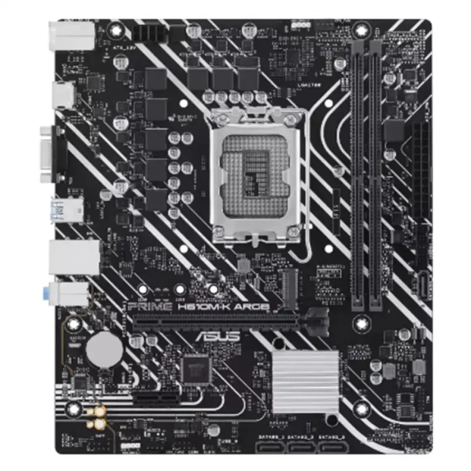 Asus Prıme H610m-k Argb Ddr5 5600mhz 1xvga 1xhdmı 1xm.2 Usb 3.2 Matx 1700p (12. / 13. Ve 14. Nesil İşlemci Uyumlu)