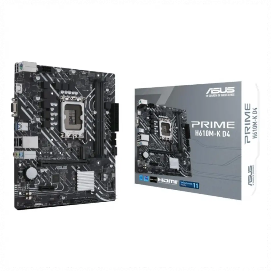 Asus Prıme H610m-k D4 Argb, 2xddr4, M.2, Hdmı, 12-13.14.nesil, Lga1700 Soket, Anakart