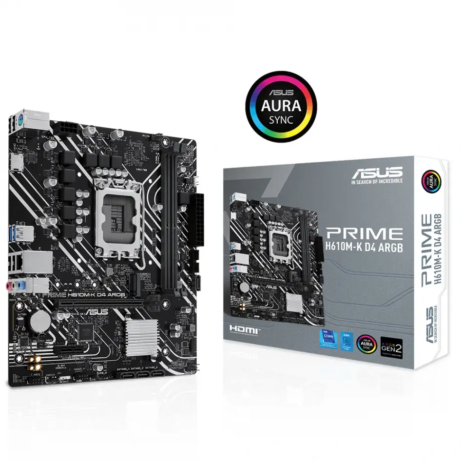 Asus Prıme H610m-k D4 Argb Ddr4 3200mhz Matx