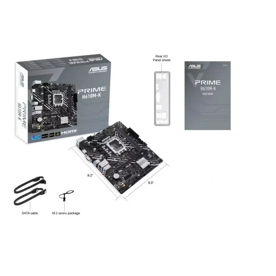 Asus Prime H610m-k Ddr5 1700p 5600 Hdmi+vga+m2+gig