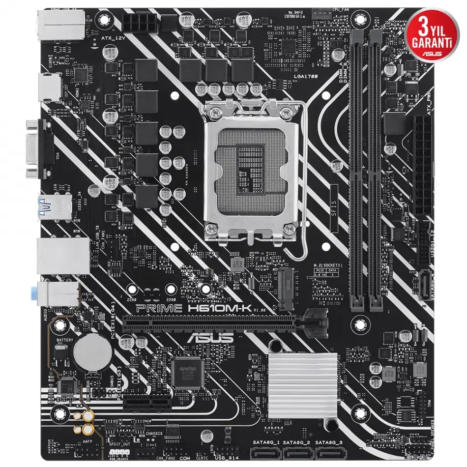 Asus Prıme H610m-k Ddr5 5600mhz Hdmı Vga Matx 1700