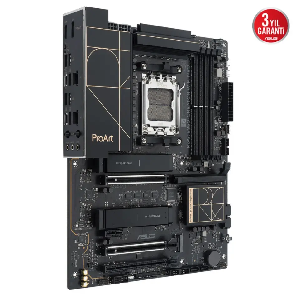 Asus Proart B850-creator Wıfı Neo, 4xddr5, 3xm.2, Hdmı, Dp, Type-c, Pcıe 5.0, Wi-fi 7, Bluetooth V5.4, Am5 Soket Gamıng Anakart