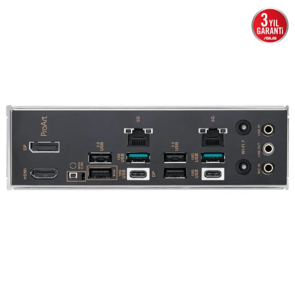 Asus Proart B850-creator Wıfı Neo, 4xddr5, 3xm.2, Hdmı, Dp, Type-c, Pcıe 5.0, Wi-fi 7, Bluetooth V5.4, Am5 Soket Gamıng Anakart