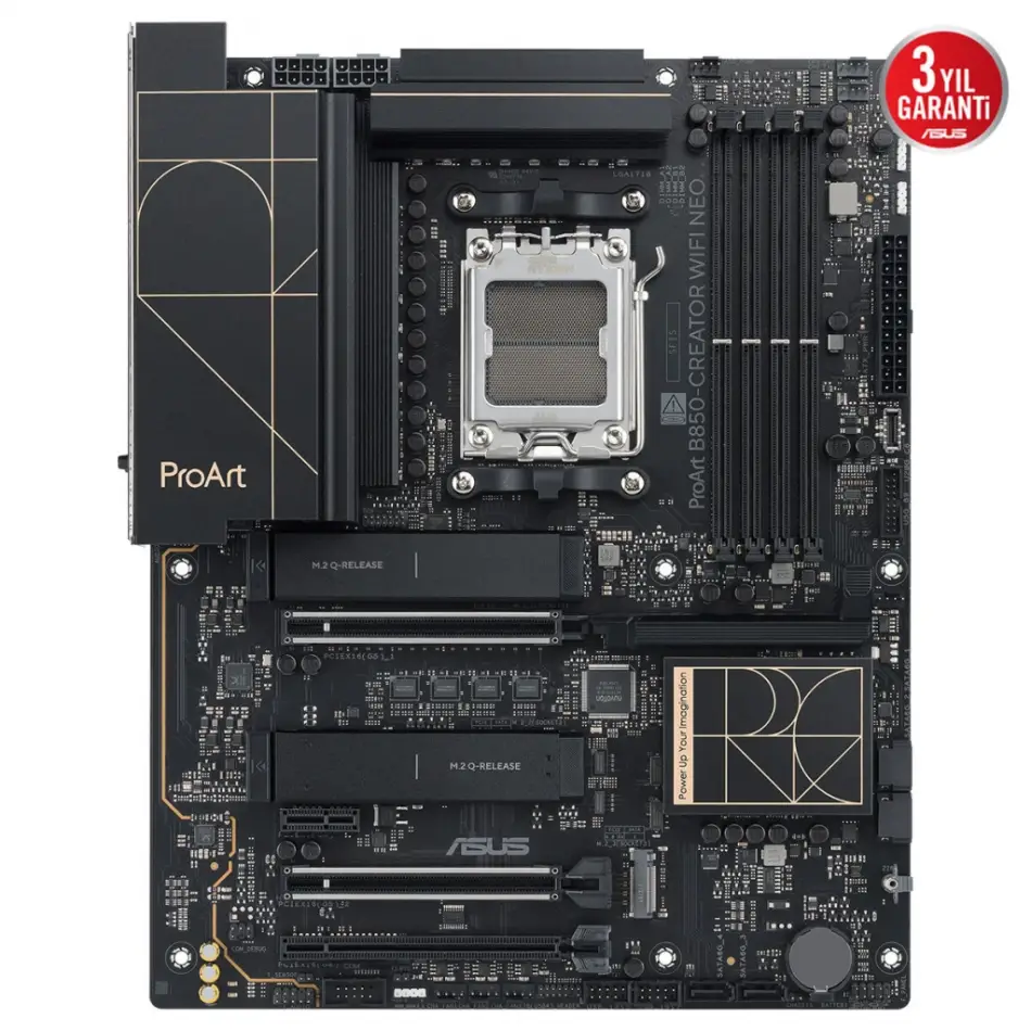 Asus Proart B850-creator Wıfı Neo, 4xddr5, 3xm.2, Hdmı, Dp, Type-c, Pcıe 5.0, Wi-fi 7, Bluetooth V5.4, Am5 Soket Gamıng Anakart