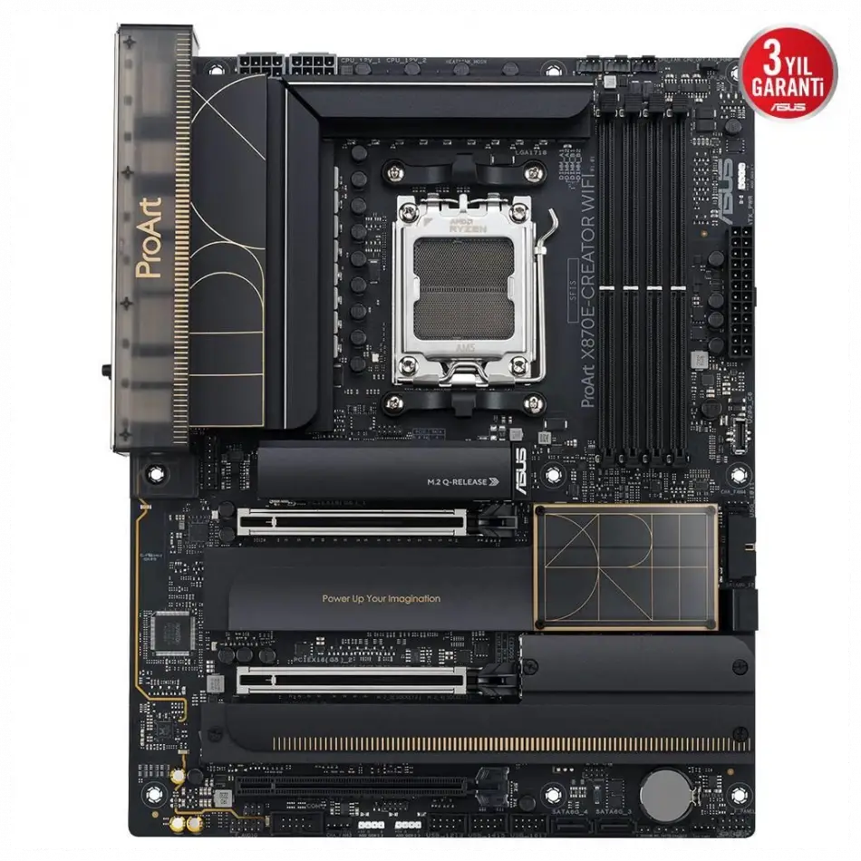 Asus Proart X870e-creator Wıfı, 4xddr5, 4xm.2, Hdmı, Dp, Type-c, Pcıe 5.0, Wi-fi 7, Bluetooth V5.4, Am5 Soket Gamıng Anakart
