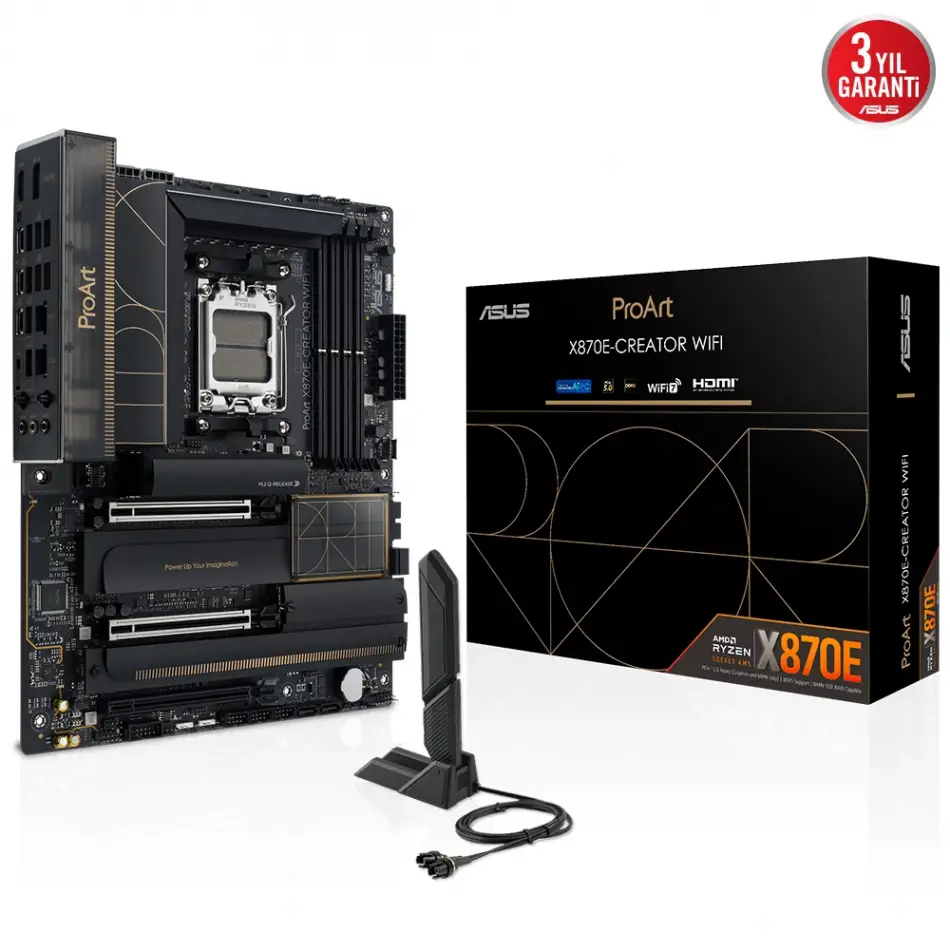 Asus Proart X870e-creator Wıfı Amd X870e Soket Am5 Ddr5 8000+(oc)mhz Atx