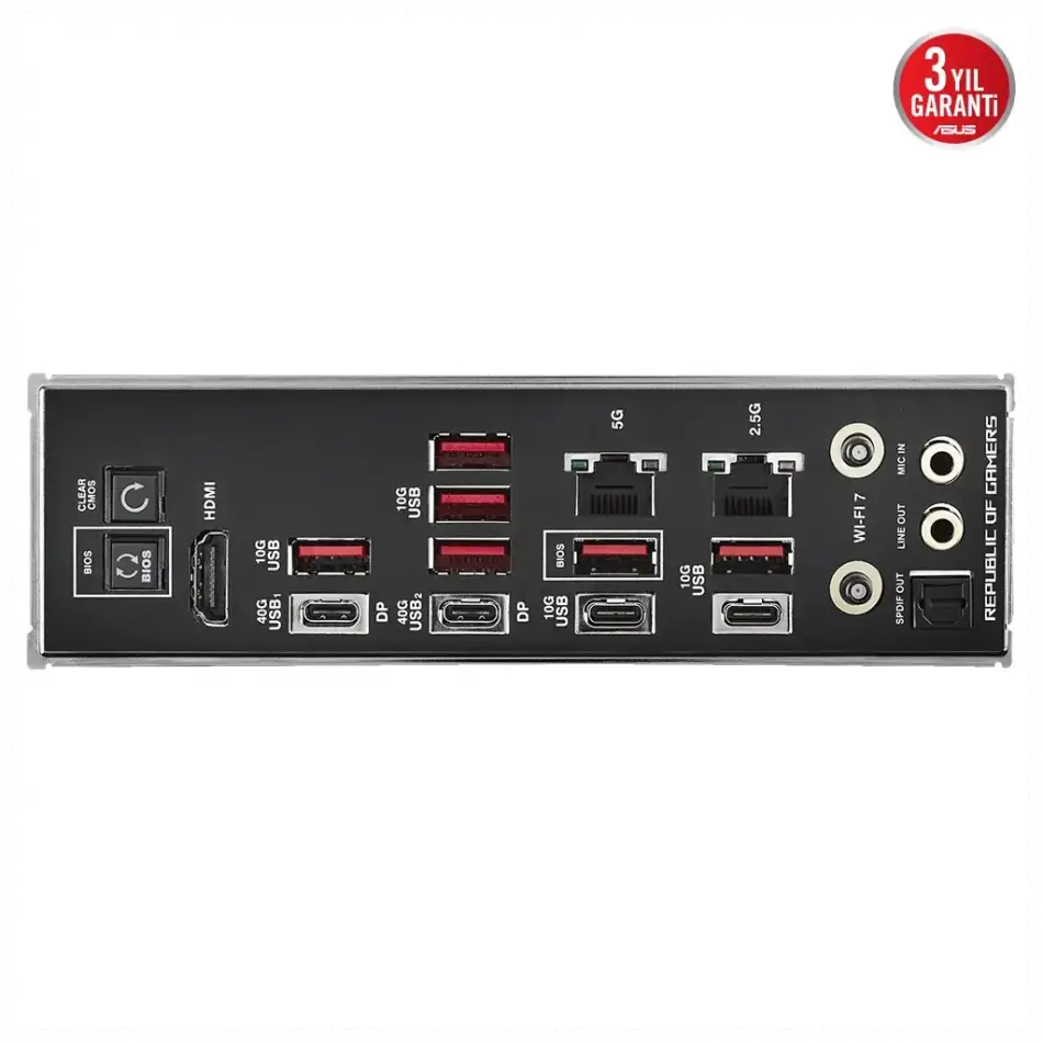 Asus Rog Crosshaır X870e Hero, 4xddr5, 5xm.2, Hdmı, Dp, Type-c, Pcıe 5.0, 2xwi-fi 7, Bluetooth V5.4, Am5 Soket Gamıng Anakart