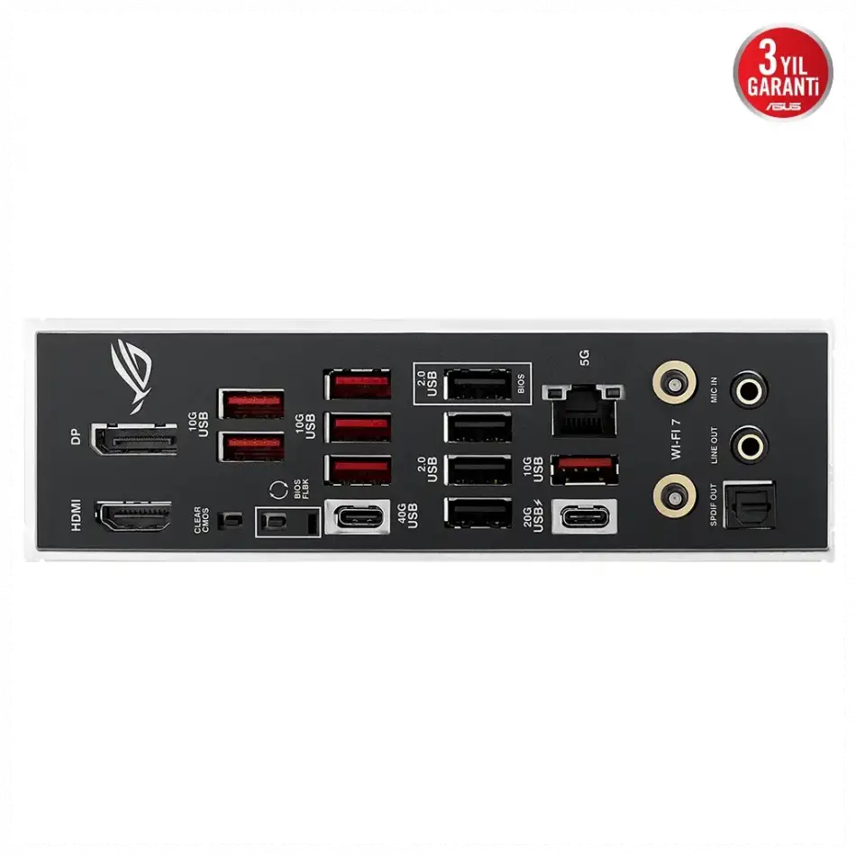 Asus Rog Strıx B850-e Gamıng Wıfı, 4xddr5, 5x M2, Hdmı, Dp, 2xtype-c, Wi-fi 7, Bluetooth V5.4, Am5 Soket Gamıng Anakart