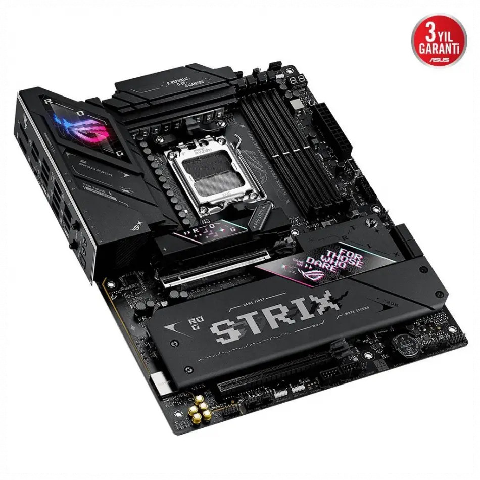 Asus Rog Strıx B850-e Gamıng Wıfı, 4xddr5, 5x M2, Hdmı, Dp, 2xtype-c, Wi-fi 7, Bluetooth V5.4, Am5 Soket Gamıng Anakart
