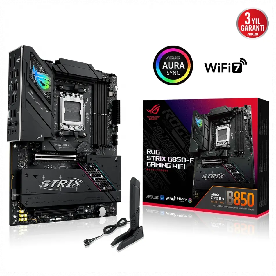 Asus Rog Strıx B850-f Gamıng Wıfı7 Neo, 4xddr5, 4x M2, Hdmı, Dp, 2xtype-c, Wi-fi 7, Bluetooth V5.4, Am5 Soket Gamıng Anakart