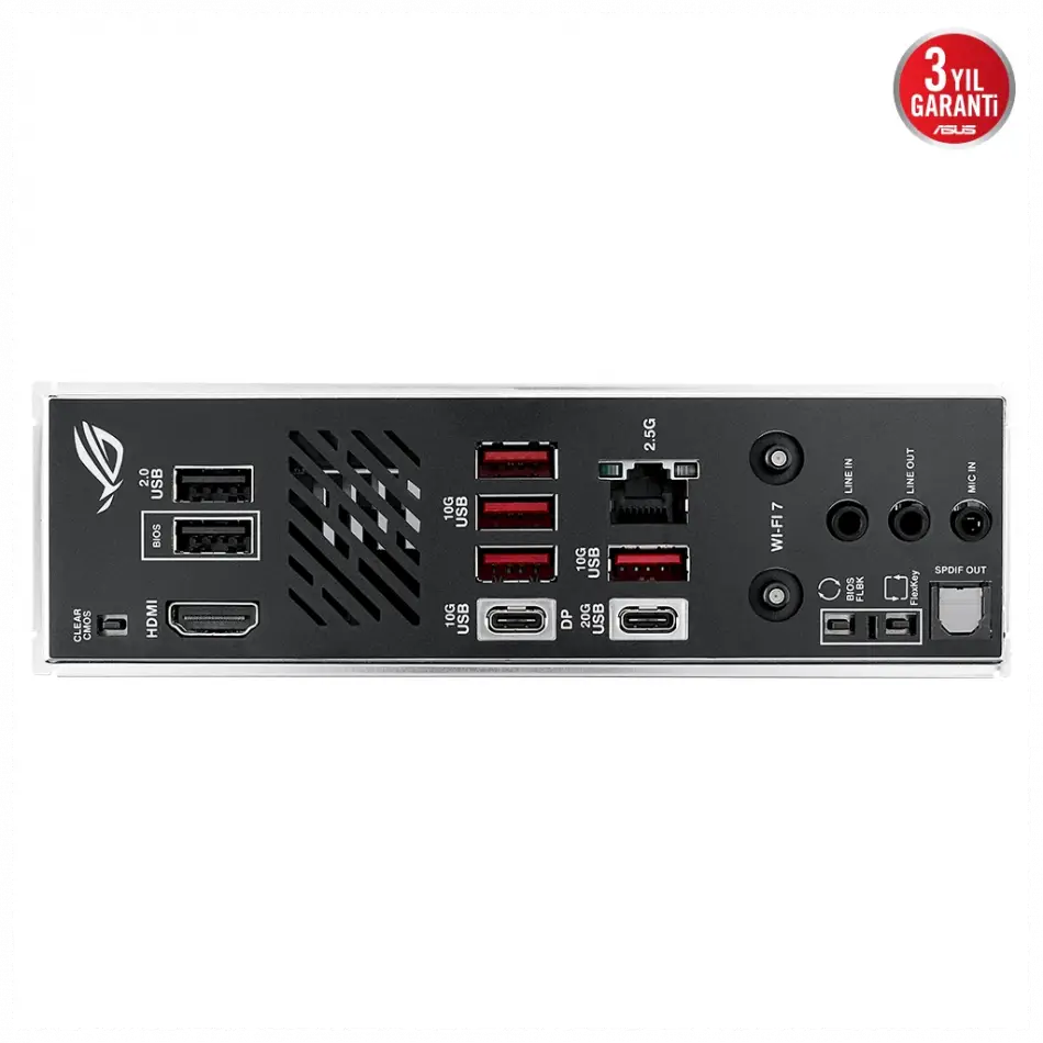 Asus Rog Strıx B850-ı Gamıng Wıfı, 2xddr5, 2xm.2, Hdmı, Dp, Type-c, Wi-fi 7, Bluetooth V5.4, Mini Itx, Am5 Soket Gamıng Anakart