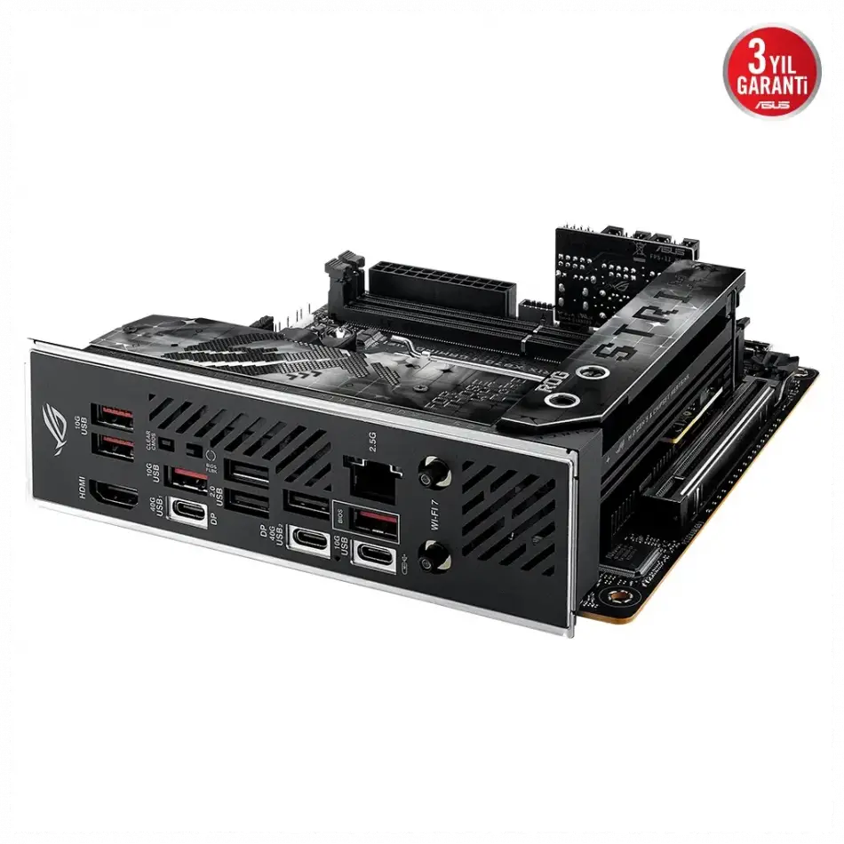 Asus Rog Strıx X870-ı Gamıng Wıfı, 2xddr5, 2xm.2, Hdmı, Dp, Type-c, Wi-fi 7, Bluetooth V5.4, Mini Itx, Am5 Soket Gamıng Anakart