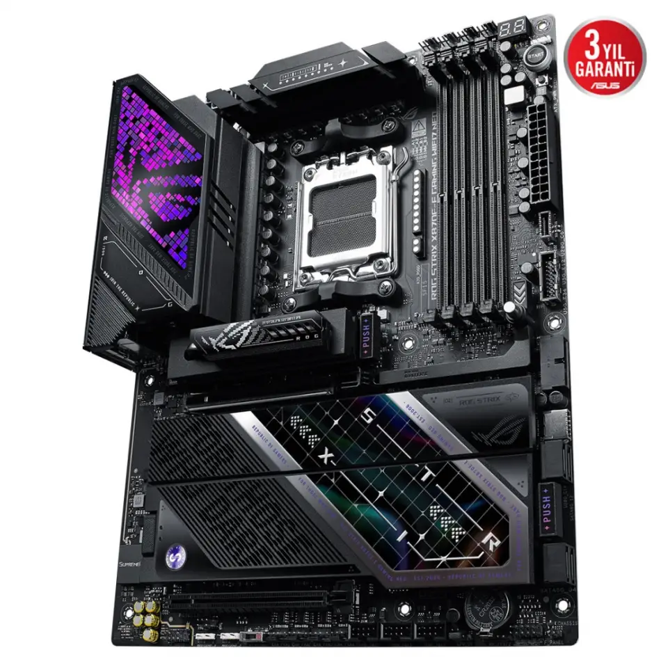 Asus Rog Strıx X870e-e Gamıng Wıfı7 Neo, 4xddr5,  5xm.2, Hdmı, Dp, Type-c, Pcıe 5.0, 2xwi-fi 7, Bluetooth V5.4, Am5 Soket Gamıng Anakart