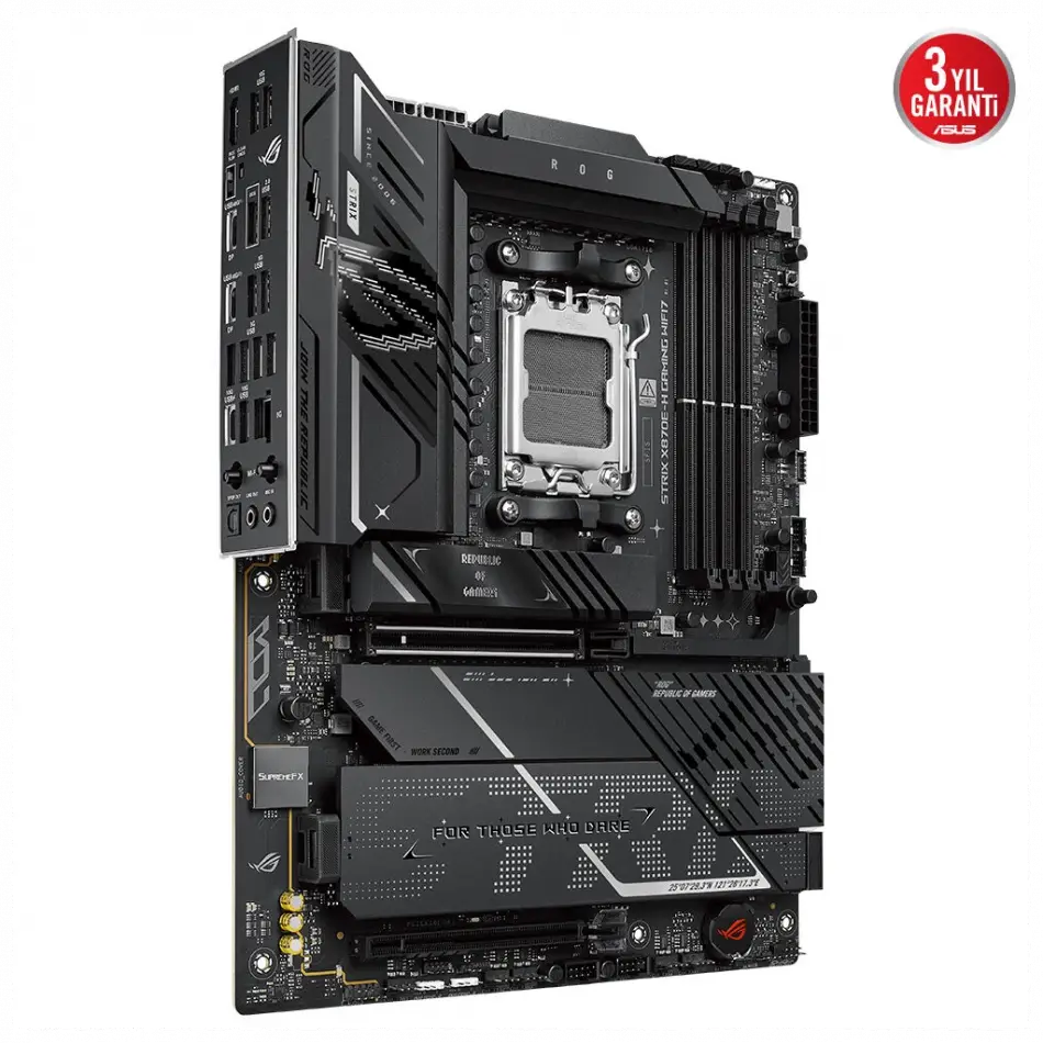 Asus Rog Strıx X870e-h Gamıng Wıfı7, 4xddr5, 4xm.2, Dp, Hdmı, Type-c, Pcıe 5.0, Wi-fi 7, Bluetooth V5.4, Am5 Soket Gamıng Anakart