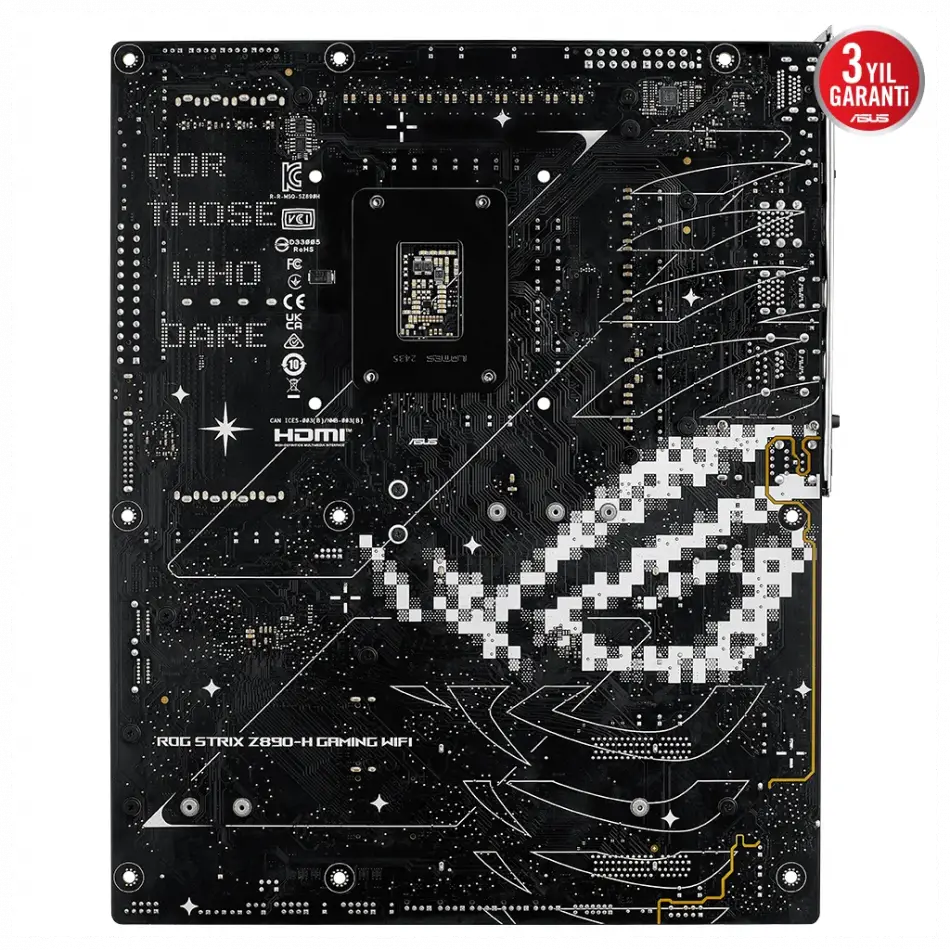 Asus Rog Strıx Z890-h Gamıng Wıfı, 9066mhz, 4xddr5, 4x M.2, Hdmı, Dp, Type-c, Wi-fi 7, Bluetooth 5.4, Intel Core Ultra Cpu(seri 2), Lga1851 Soket, Gaming Anakart