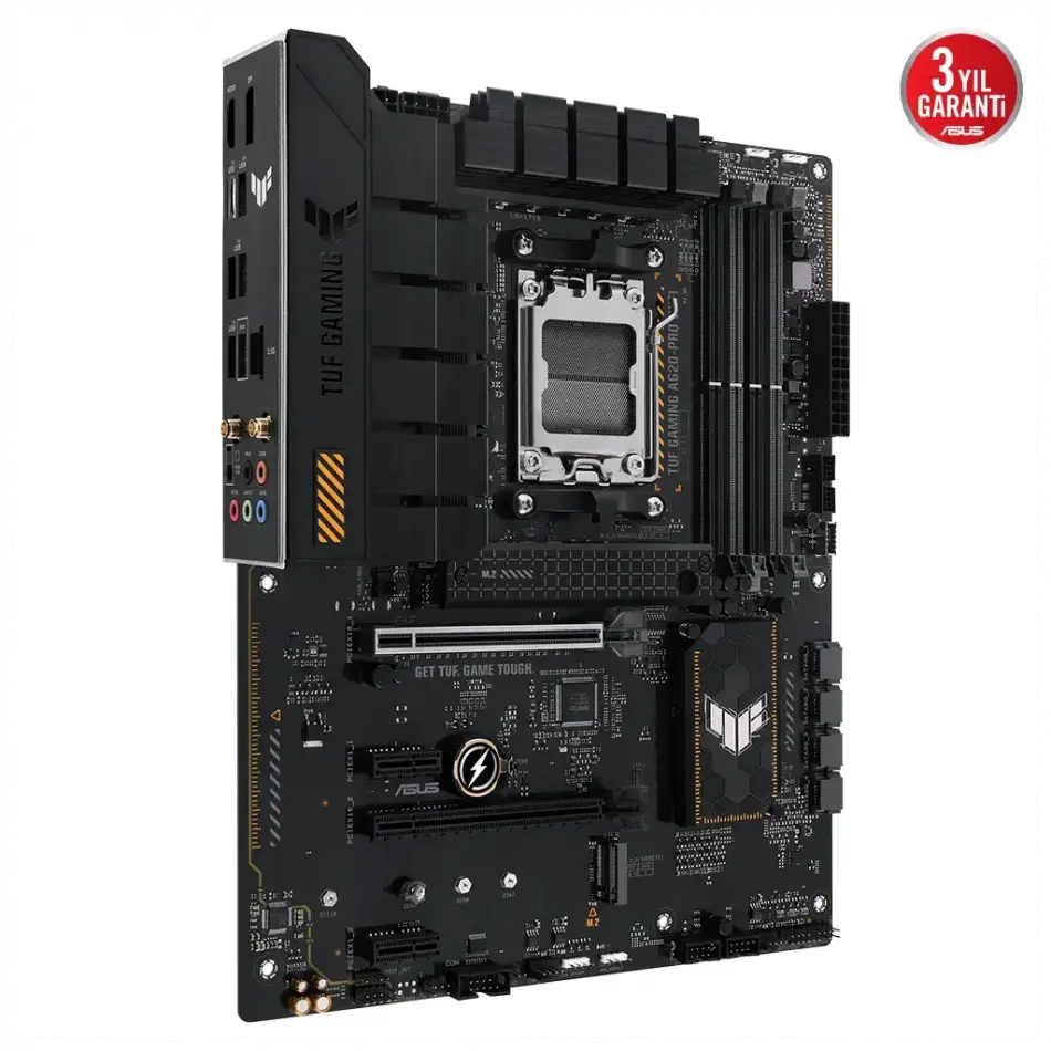 Asus Tuf Gamıng A620-pro Wıfı, 4xddr5, 2x M.2, Hdmı, Dp, Type-c, Am5 Soket Gamıng Anakart