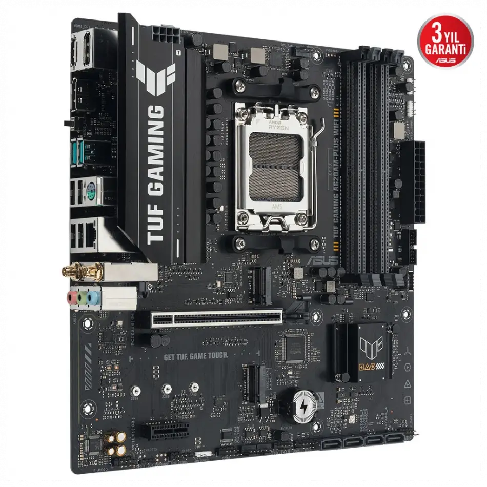 Asus Tuf Gamıng A620am-plus Wıfı, 4xddr5, 2x M.2, Hdmı, 2xdp, Wi-fi 6, Bluetooth V5.3, Am5 Soket Gamıng Anakart