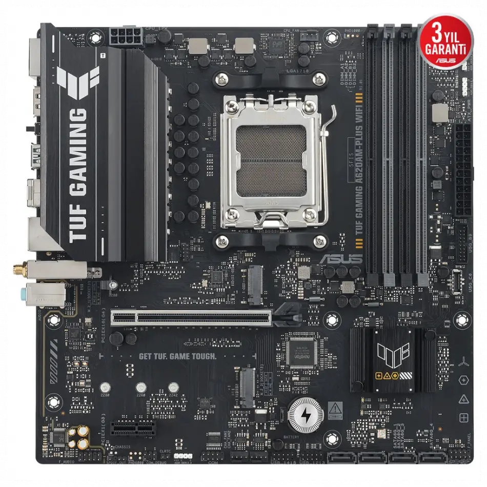 Asus Tuf Gamıng A620am-plus Wıfı, 4xddr5, 2x M.2, Hdmı, 2xdp, Wi-fi 6, Bluetooth V5.3, Am5 Soket Gamıng Anakart