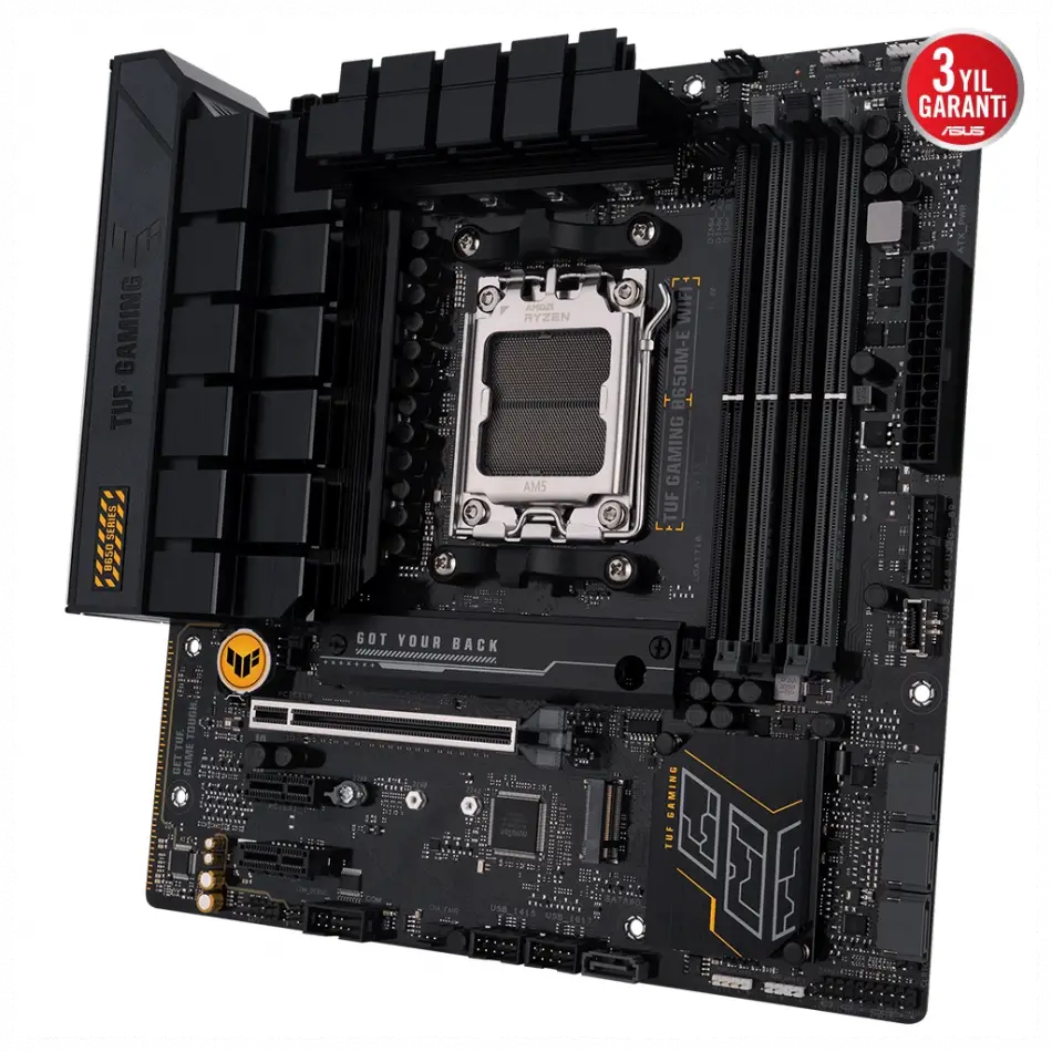 Asus Tuf Gamıng B650m-e Wıfı, 4xddr5, 2x M.2, Hdmı, Dp, Type-c, Wi-fi 6, Bluetooth V5.2, Am5 Soket Gamıng Anakart