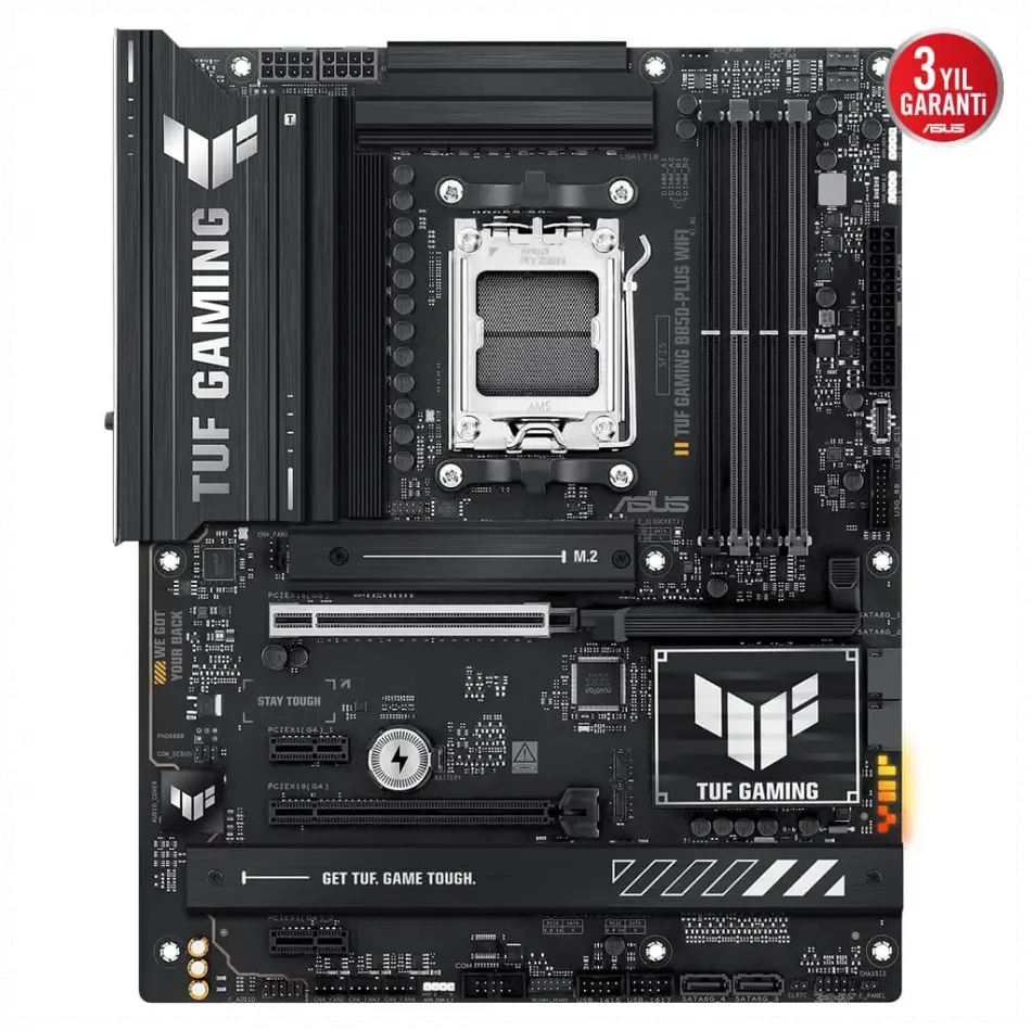 Asus Tuf Gamıng B850-plus Wıfı, 4xddr5, 3x M.2, Hdmı, Dp, Type-c, Wi-fi 7, Bluetooth V5.4, Am5 Soket Gamıng Anakart