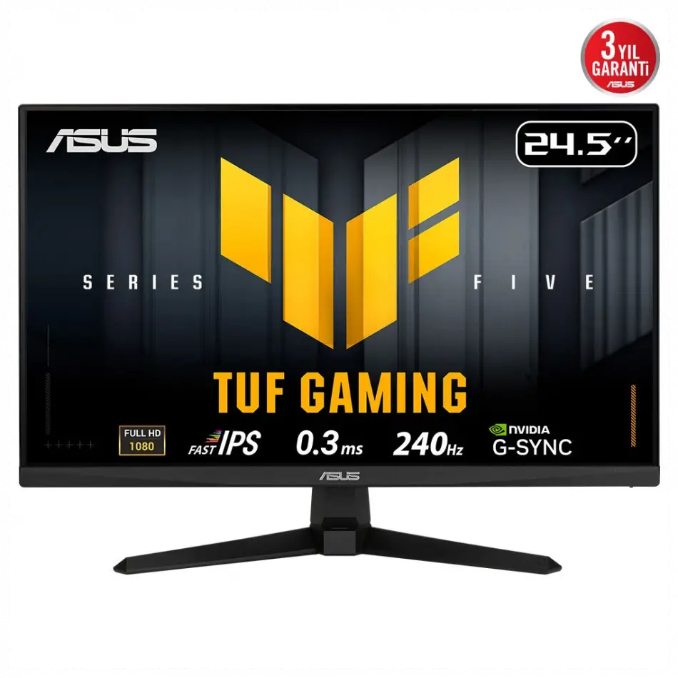 Asus Tuf Gamıng Vg259Qm5a 24,5 0.3ms, 240hz, Full Hd, Dp, 2xhdmı, Hoparlör, Fast Ips Led, Elmb Sync Premium, Gamıng Monitör
