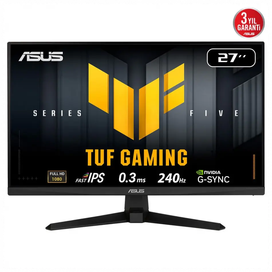 Asus Tuf Gamıng Vg279Qm5a 27 0.3ms, 240hz, Full Hd, Dp, 2xhdmı, Hoparlör, Fast Ips Led, Elmb Sync Premium, Gamıng Monitör