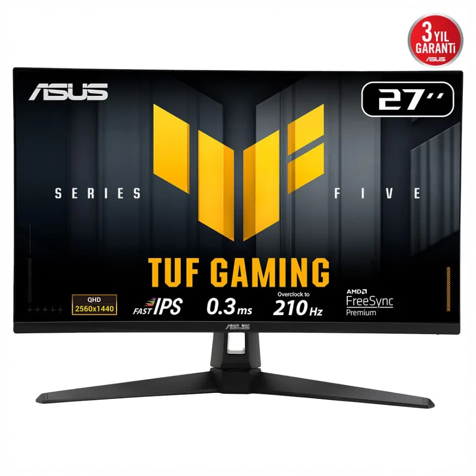 Asus Tuf Gamıng Vg27aQ5a 27 0.3ms, 210hz, Qhd, Dp, 2xhdmı, Usb, Hoparlör, Fast Ips Led, Elmb Sync Premium, Gamıng Monitör