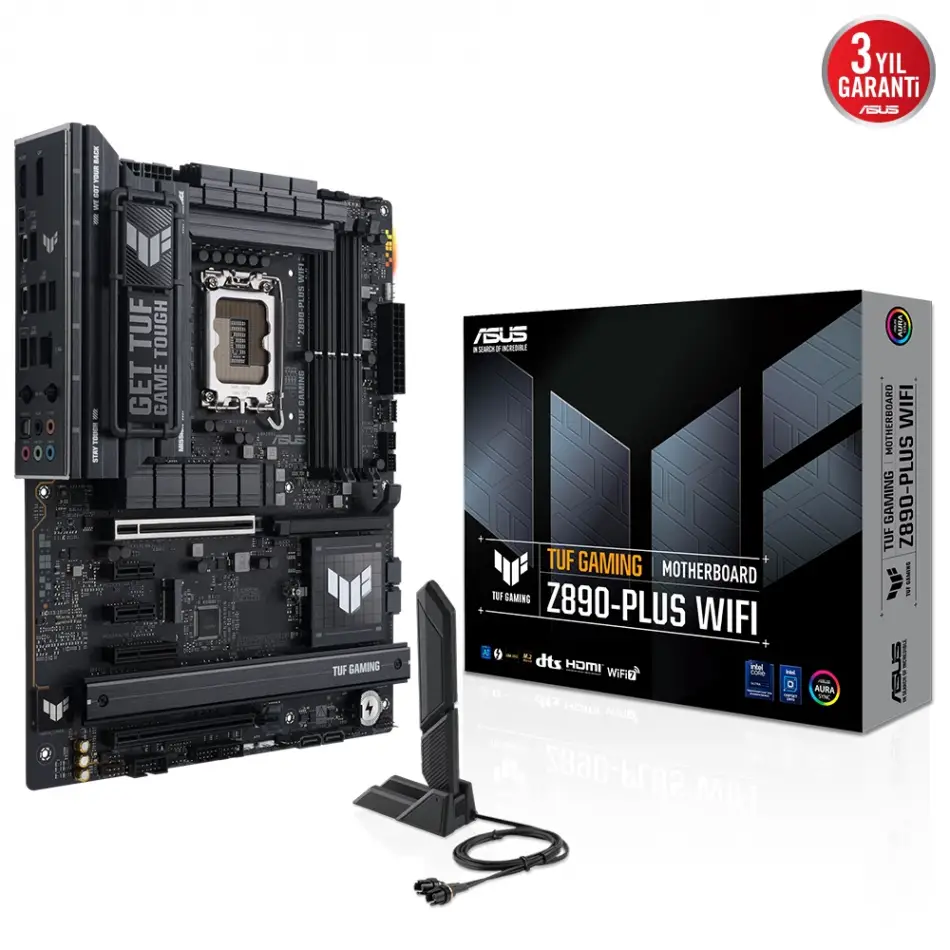 Asus Tuf Gamıng Z890-plus Wıfı Ddr5 4xm2 Usb3.2 Rgb Lan Atx