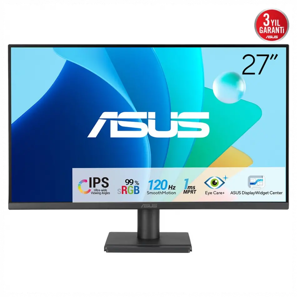 Asus Va279hg 27 1ms, 120hz, Full Hd, Hdmı, Vga, Ips Led, Çerçevesiz Tasarım, Düşük Mavi Işık, Freesync Kurumsal Monitör