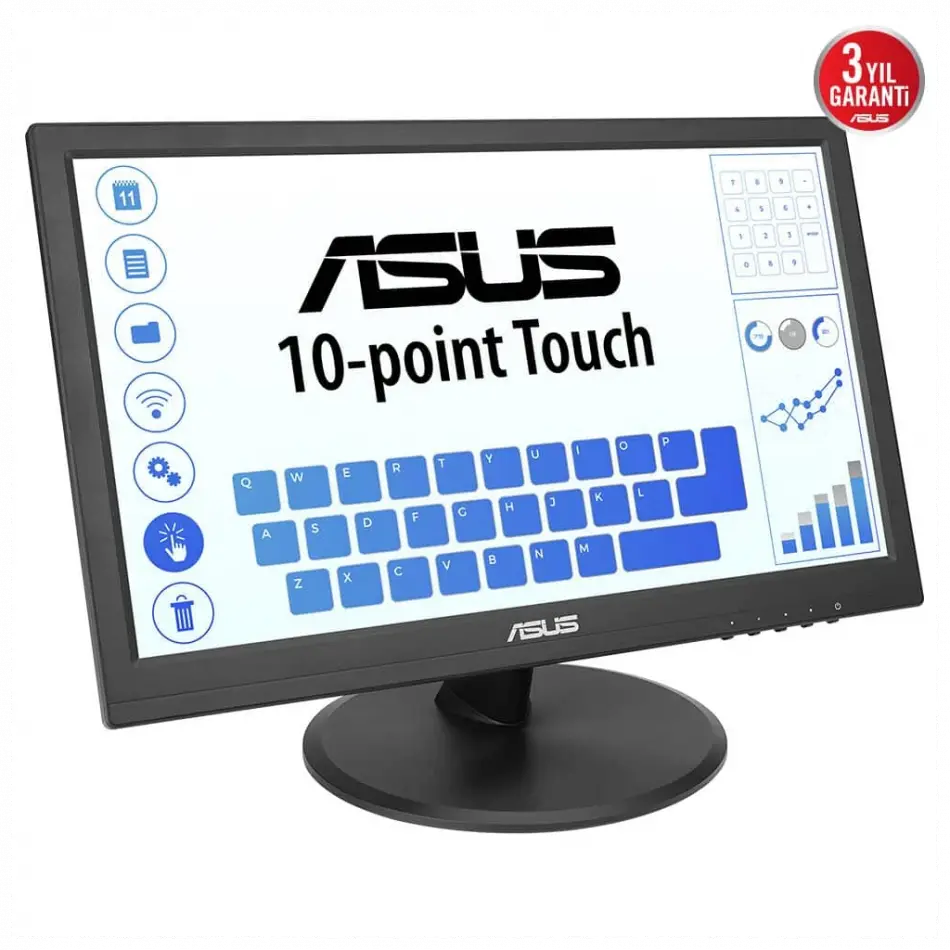 Asus Vt169he 15.6 5ms, 60hz, Dokunmatik, Hdmı, D-sub, Düşük Mavi Işık, Freesync, Ips Panel Monitör
