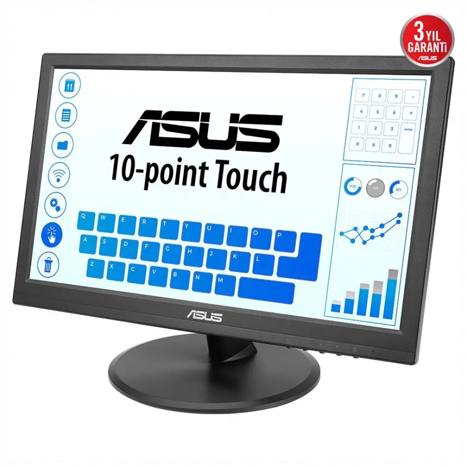 Asus Vt169he 15.6 5ms, 60hz, Dokunmatik, Hdmı, D-sub, Düşük Mavi Işık, Freesync, Ips Panel Monitör